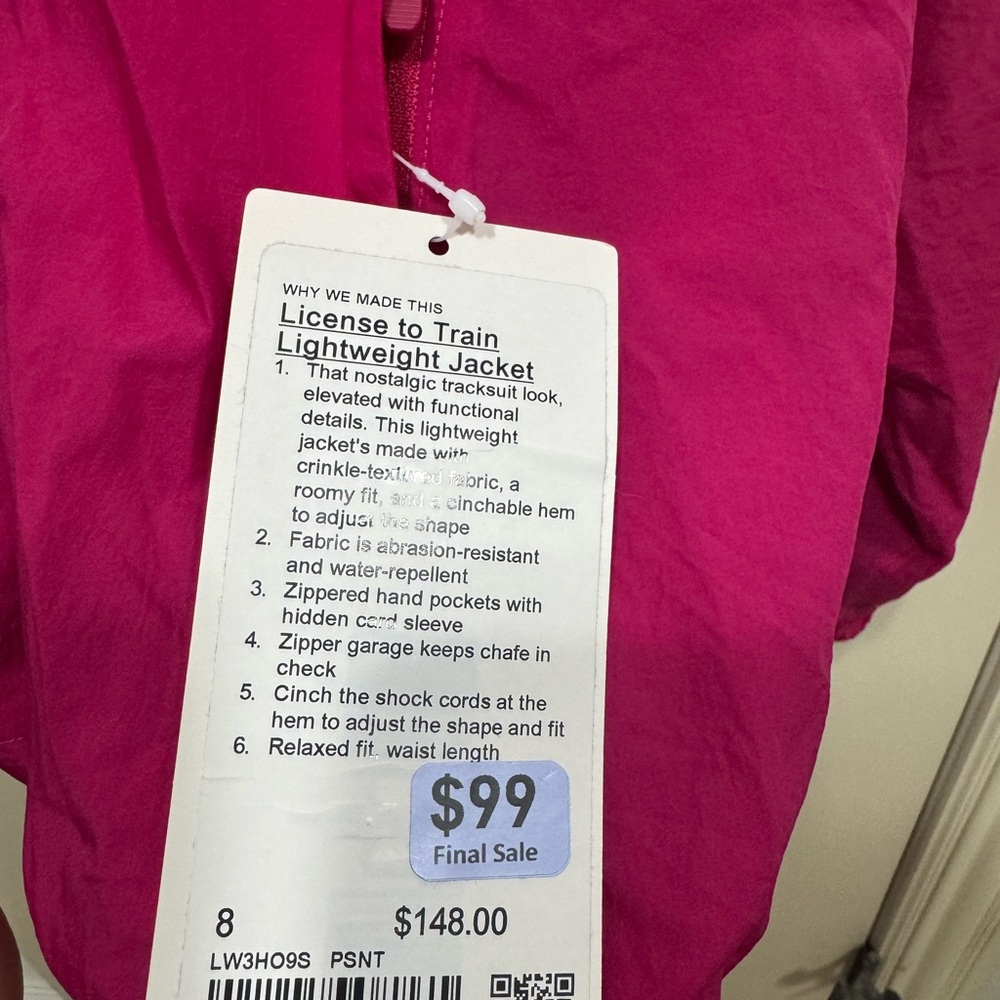 Lululemon License to Train Lightweight Jacket - Pink